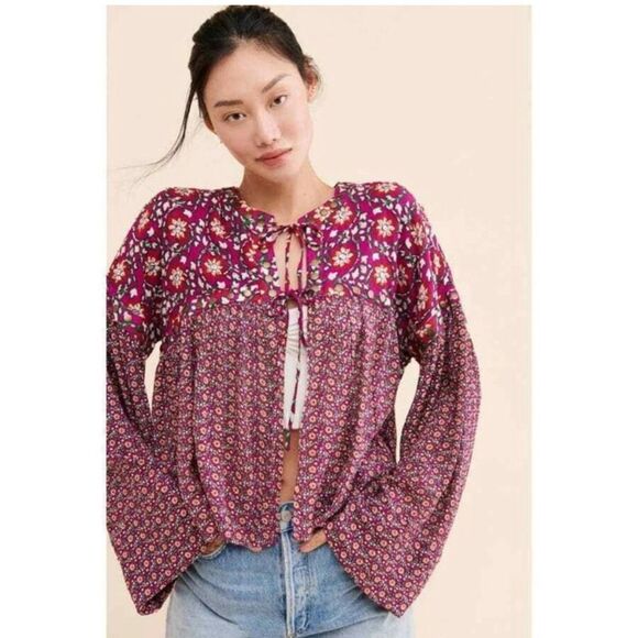 Free People Jackets & Blazers - FREE PEOPLE MALIA EMBELLISHED BABYDOLL JACKET BLAZER  medium NWOT